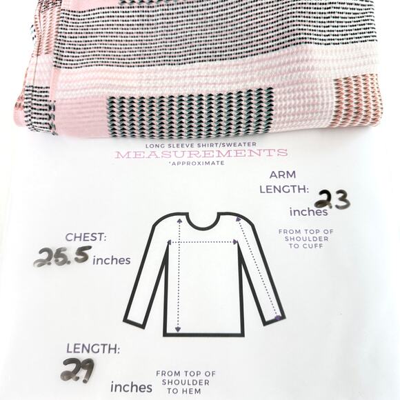 Rose + Olive Womens Button Front Shirt Top Size 2X Chiffon Geo Plaid Flowy Pink - Picture 7 of 7